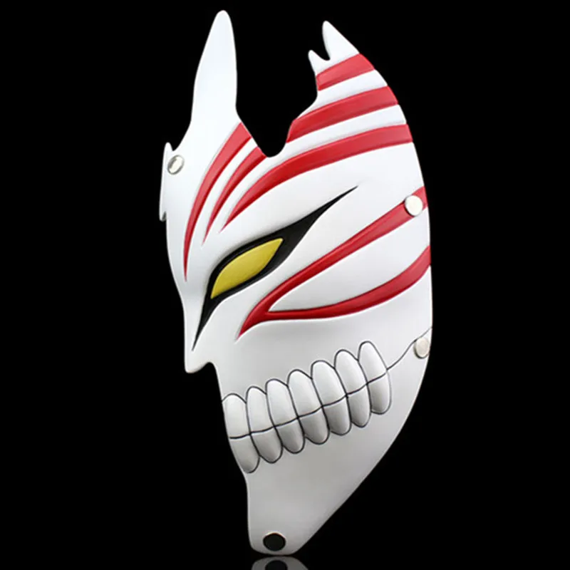 

Free Shipping Red Half Face Bleach Mask Japanese Anime Death Ichigo Kurosaki Masquerade Resin Cosplay Props Masks