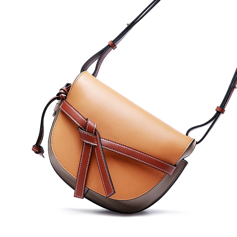Luxury Genuine Leather Bags Vintage European Contrast Stitching Crossbody Bag Women Famous Brands Women Messenger Bags Luxury Genuine Leather Bags Vintage European Contrast Stitching Crossbody Bag Women Famous Brands Women Messenger Bags
