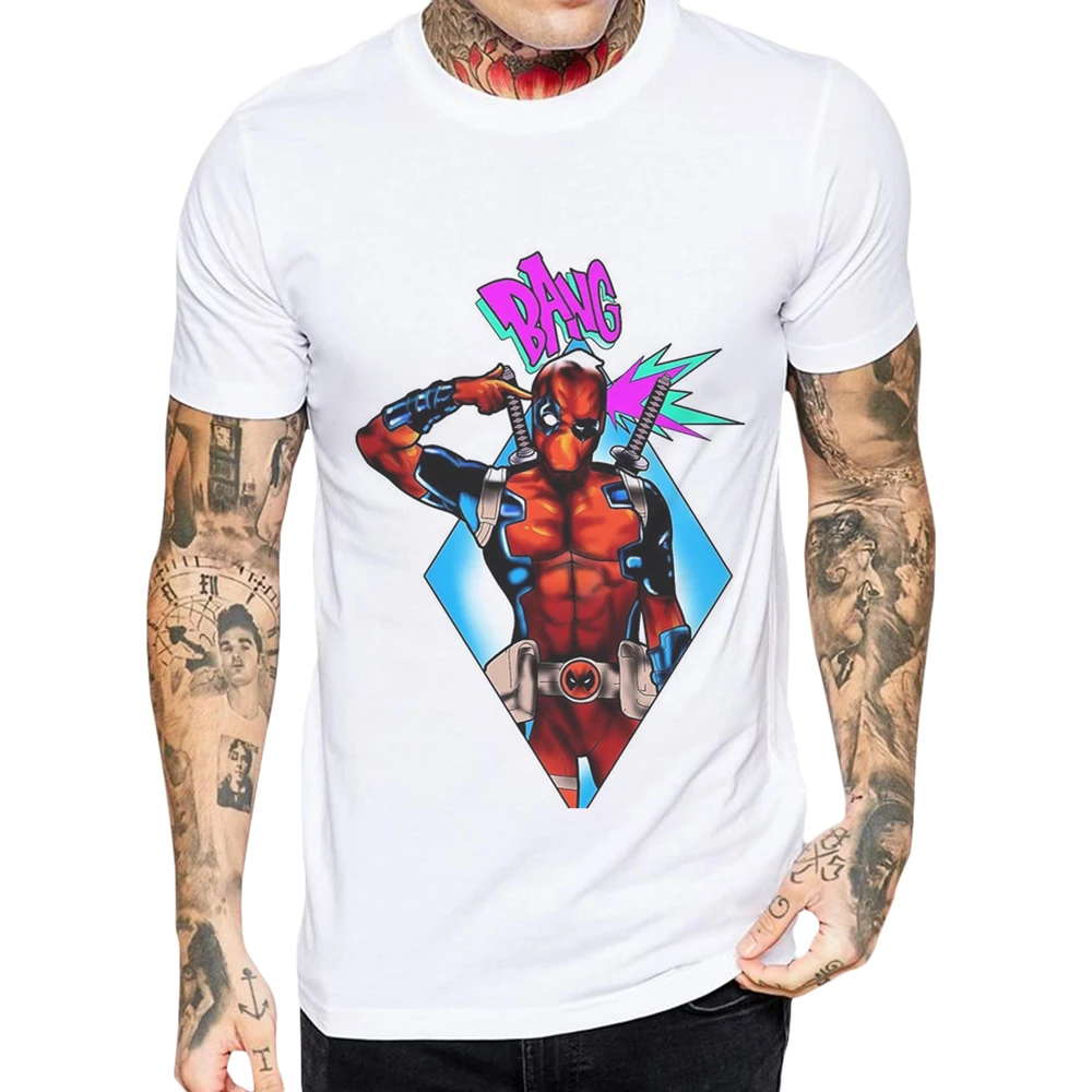 

Newest Men T Shirt Deadpool Band Cotton Short Cool Man-T Shirt Hipster Tops Funny Super Villain Mens Tee Shirts Hombre Camisetas
