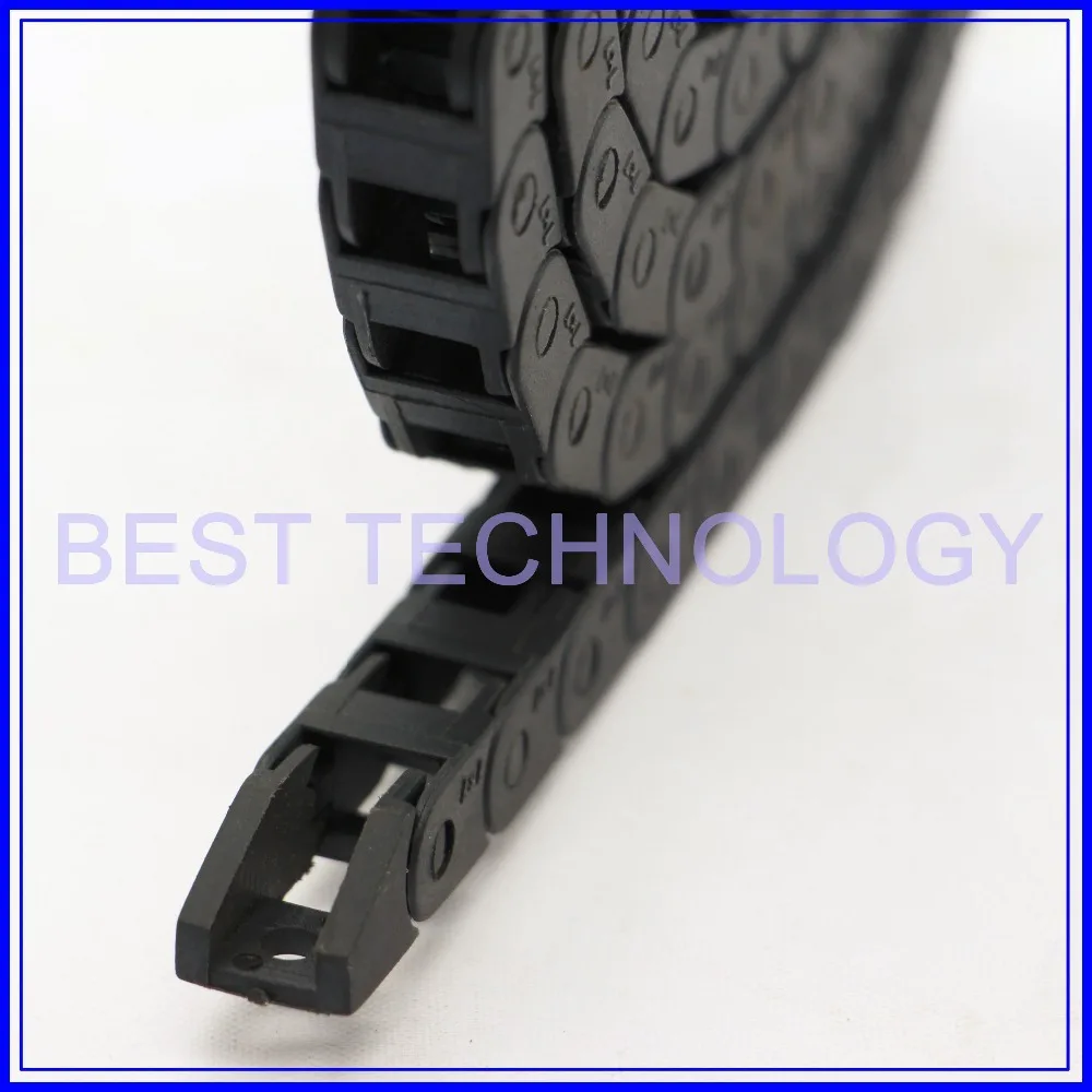 7x7mm L1000mm Plastic Cable Drag Chain Wire Carrier with end connectors plastic towline CNC Mill Router Machine non opening
