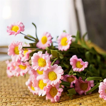 8 HeadsBouquet Artificial Daisy Flowers PE Form for Wedding Holding Flowers DIY Home Garden Decoration Fake Flowers