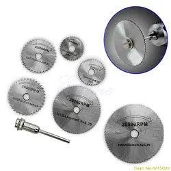 Новый высокое качество для Dremel среза циркулярная пила HSS ротационный нож инструмент резка диски оправки 6 шт