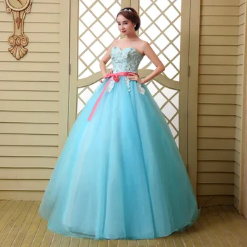

Beautiful Light Blue Tulle Ball Gown Quinceanera Dresses Sexy Sweetheart Beading Crystal Pleat Lace Up Long Party Dress
