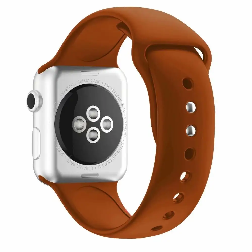10 шт./лот 22 2 цвета пряжки твердый силикон ремешок для наручных часов Apple Watch Смарт i