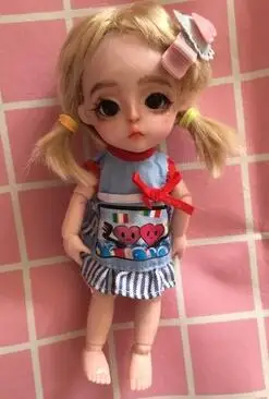 Маленькая кукла принцессы 1/8 Милая bjd 1/8 шарнирное тело 3D глаз пластиковая кукла подходит для 1 \ 8 парик лицо может DIY окружность головы 14 см