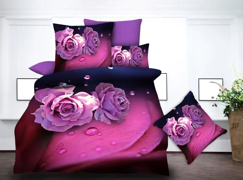 Лучшее. WENSD продвижение качества фиолетовое одеяло с бабочкой наборы 3d белые постельные принадлежности кровать одеяло простыня товары для дома Западный Декор