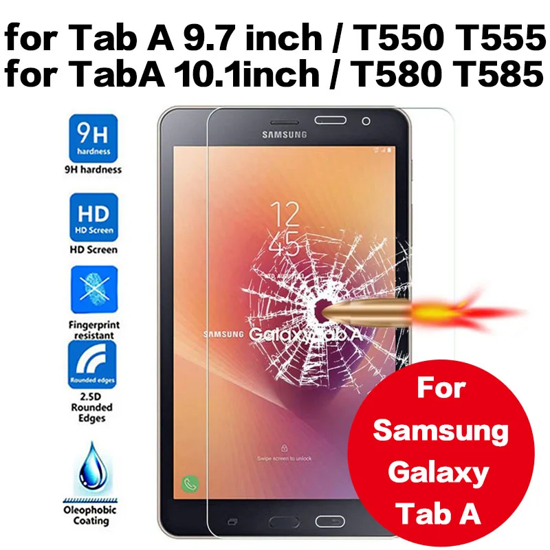 9H Премиум Закаленное стекло для SM-T580 протектор экрана для samsung Galaxy Tab A T550 T555 T580 T585 Защитная стеклянная пленка