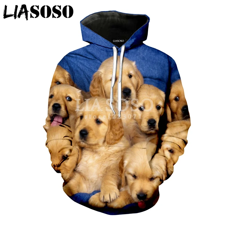 LIASOSO/зимняя новая модная толстовка с 3D принтом для мужчин и женщин, толстовка с капюшоном с изображением животных и собак, унисекс, топ с длинными рукавами, милый Повседневный пуловер, A093-07