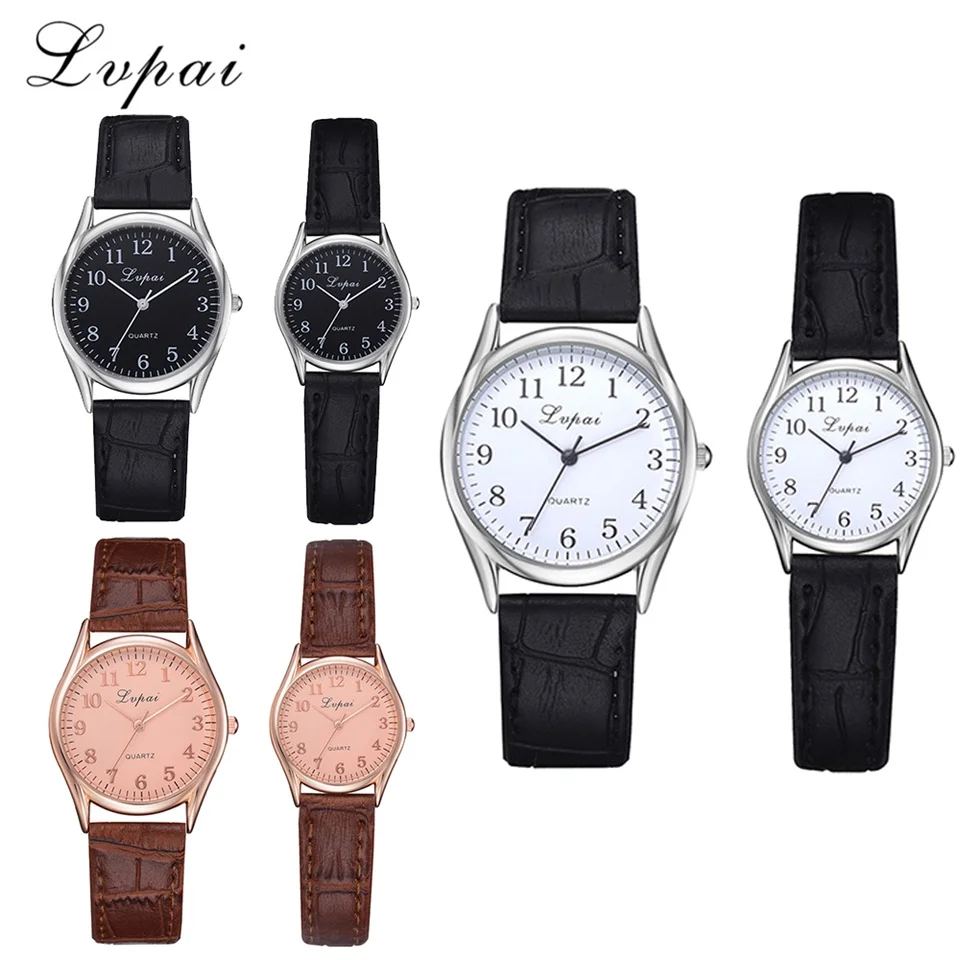 2018 бренд пару часов модные Повседневное черный кварц для мужских и женских часов минимализм подарок любовника часы мальчиков наручные