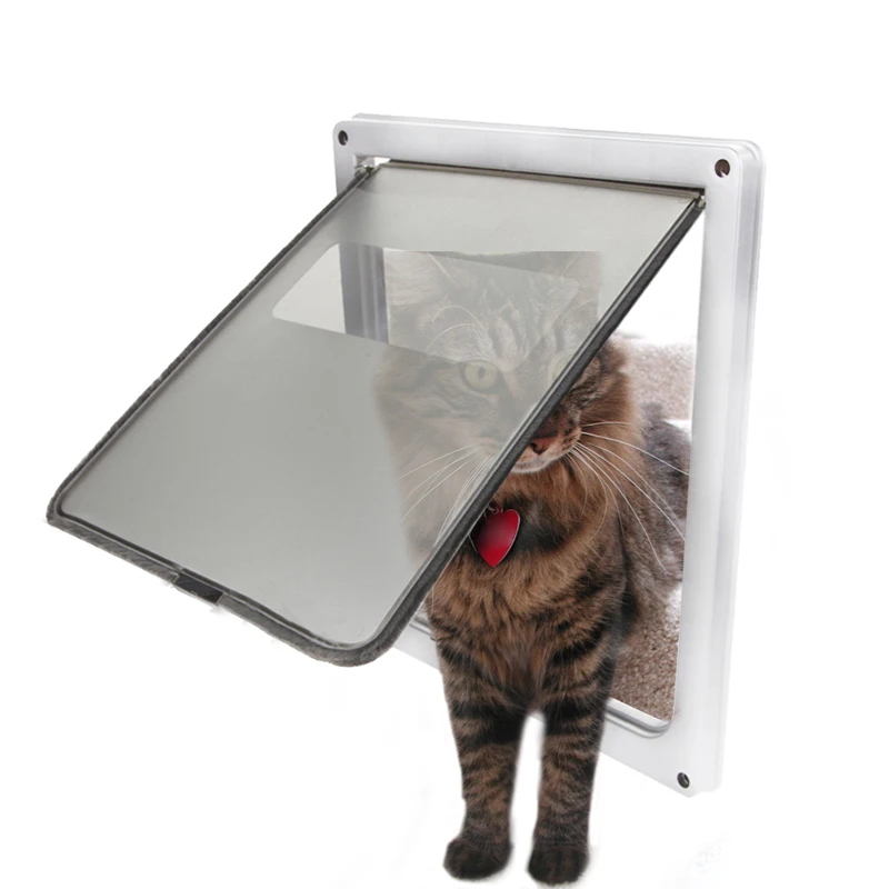 Pet Dog Cat Door Free Access 4 Way Lockable Flap Door Door