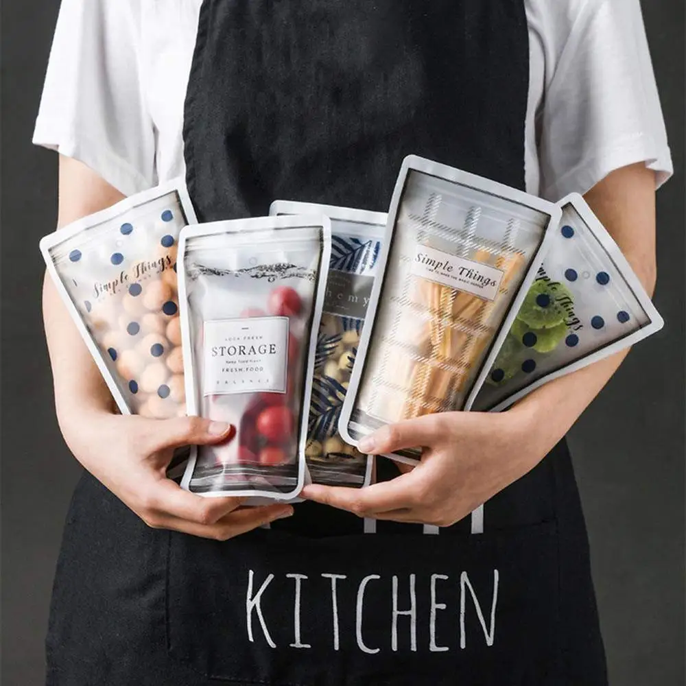 Food Sealed Bag Portable Transparent Snack Storage Bag Travel Fruit food dried fruit Moisture-Proof Sealed bag