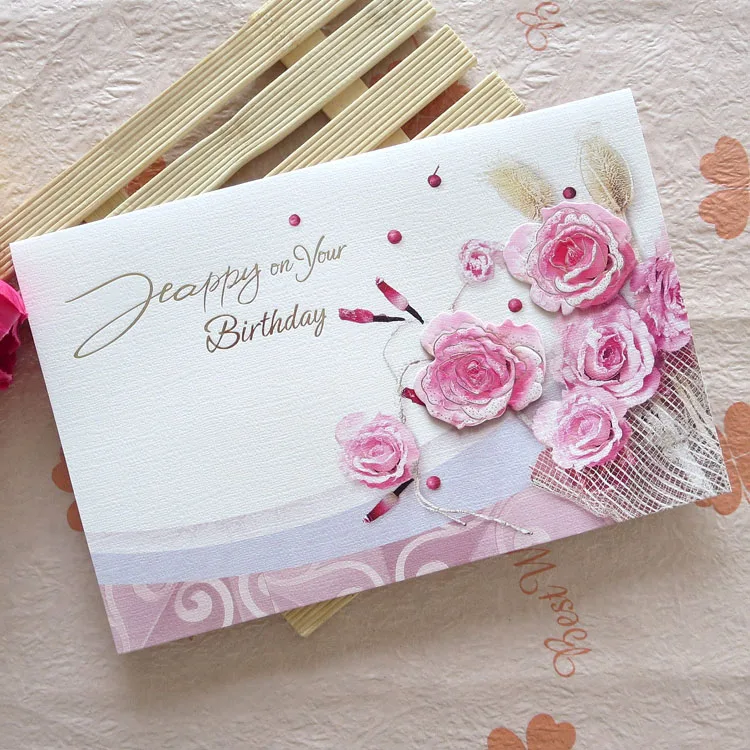 handmade patch birthday greeting card simple and elegant