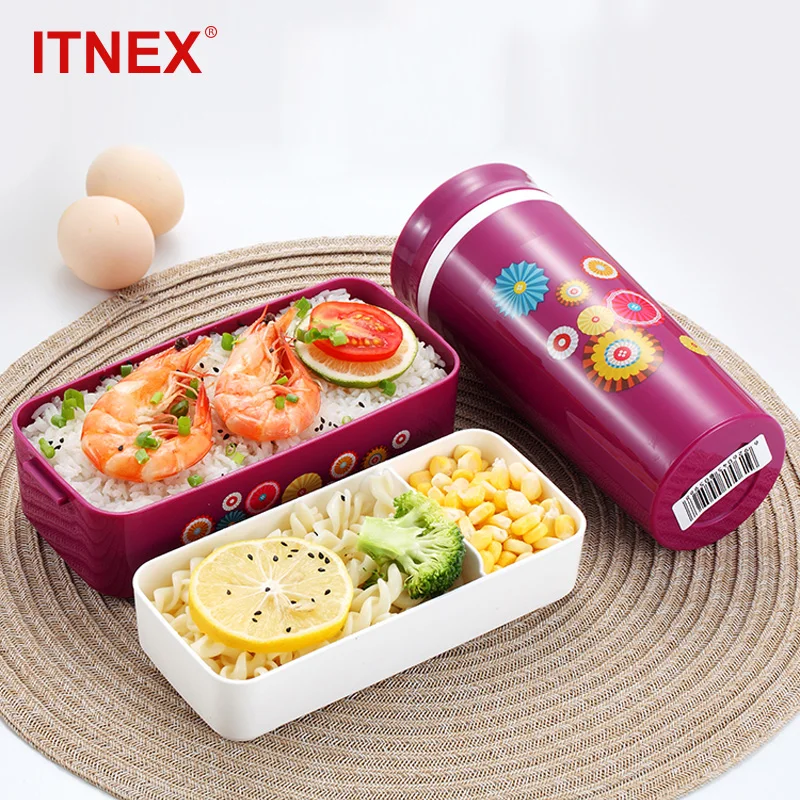 

ITNEX Microwave Lunch Box Double Layer Food Container Portable for Kids Picnic Office Workers School Bento Box Dinnerware