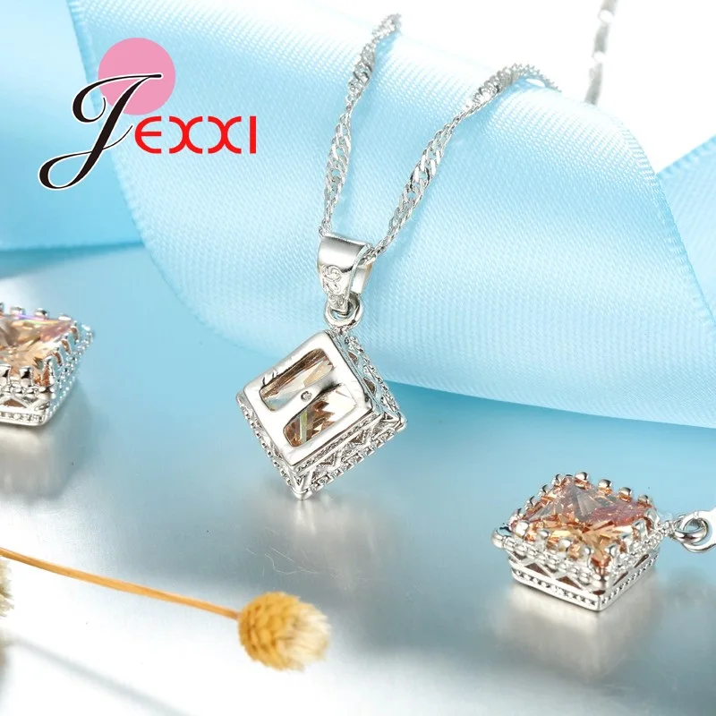 Женский комплект из колье и серёг серебра 925 пробы|earrings set for women|bridal jewelry setsjewelry sets |