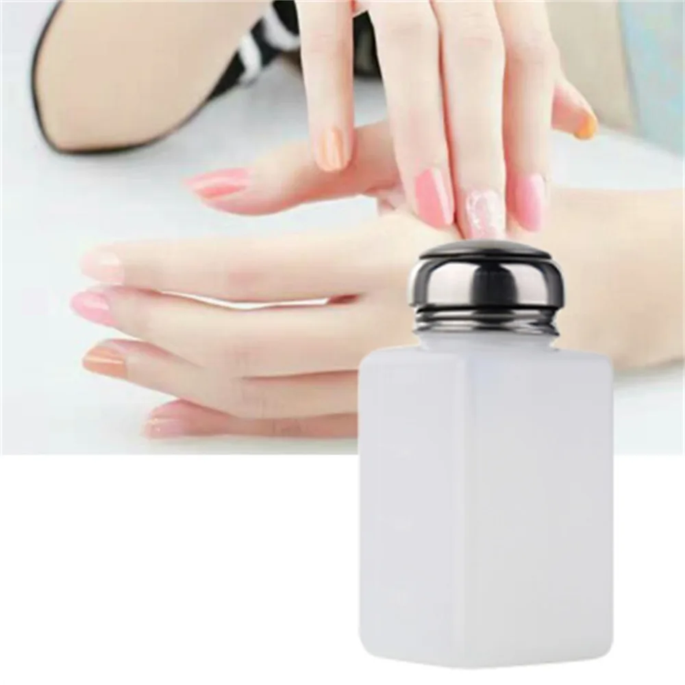 200ML Liquid Alcohol Press Nail Polish Remover Dispenser Pumping Bottle