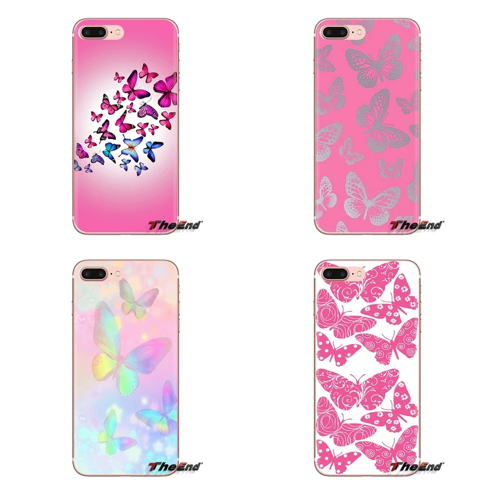 

pink butterfly Flowers pattern For iPod Touch Apple iPhone 4 4S 5 5S SE 5C 6 6S 7 8 X XR XS Plus MAX Silicone Phone Shell Covers