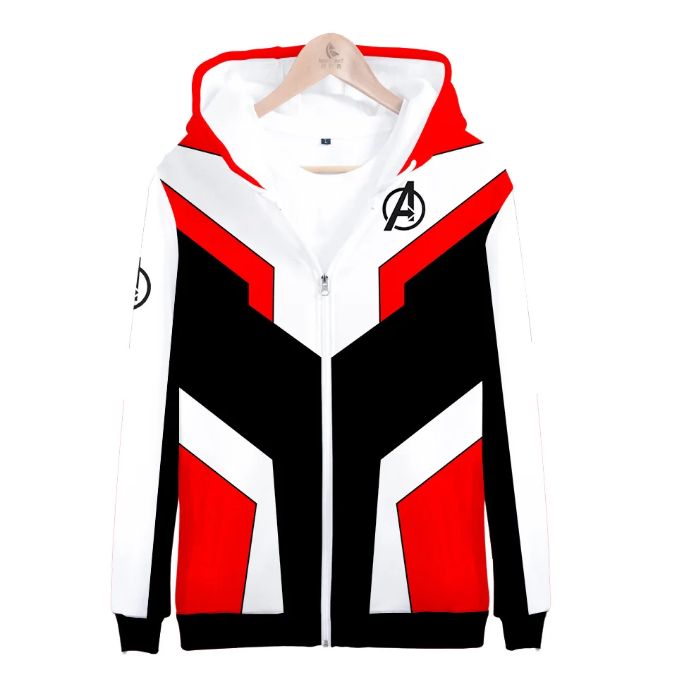 2019 New Avengers Endgame Quantum Realm Cosplay Costumes 3D Print Zipper Sweatshirt Jacket Hoodie Superhero Iron Man Hoodies Top