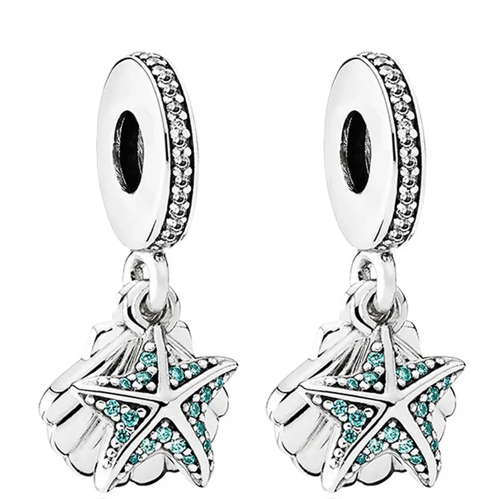 

2Pcs Charm Starfish Shell Beaded Bracelet Necklace Pendant DIY Jewelry Gift