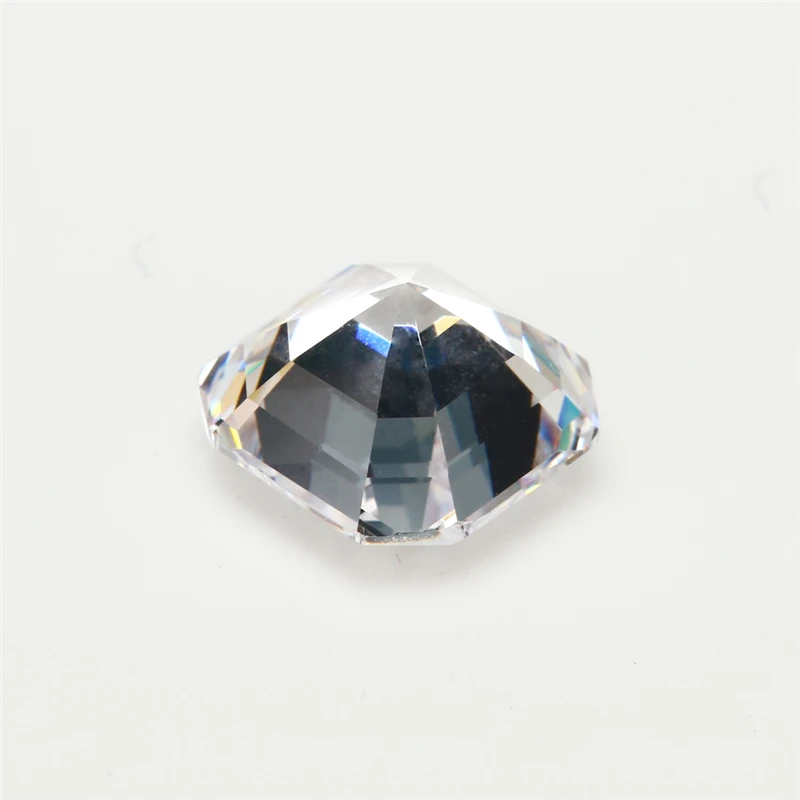 Size 3x3~12x12mm Square Shape Asscher Cut White 5A Loose Cubic Zirconia Stone Synthetic Gems Zircon For Jewelry