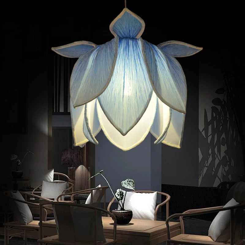 Новый китайский Лотос ткань hanglamp подвесные светильники лампы светодиодные для