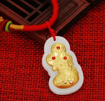 

3D gold inlay and Tian Yufu bag pendant h3#