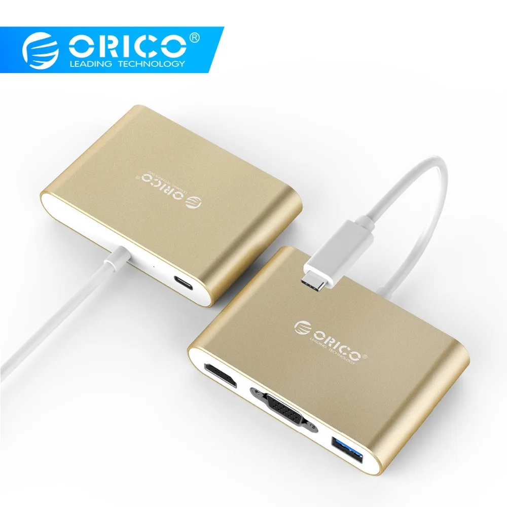 ORICO Type-C HUB USB C to Multi USB3.0 HDMI/VGA/RJ45/SD TF Card Reader Splitter PD Charger Adapter Docking For Laptop Macbook