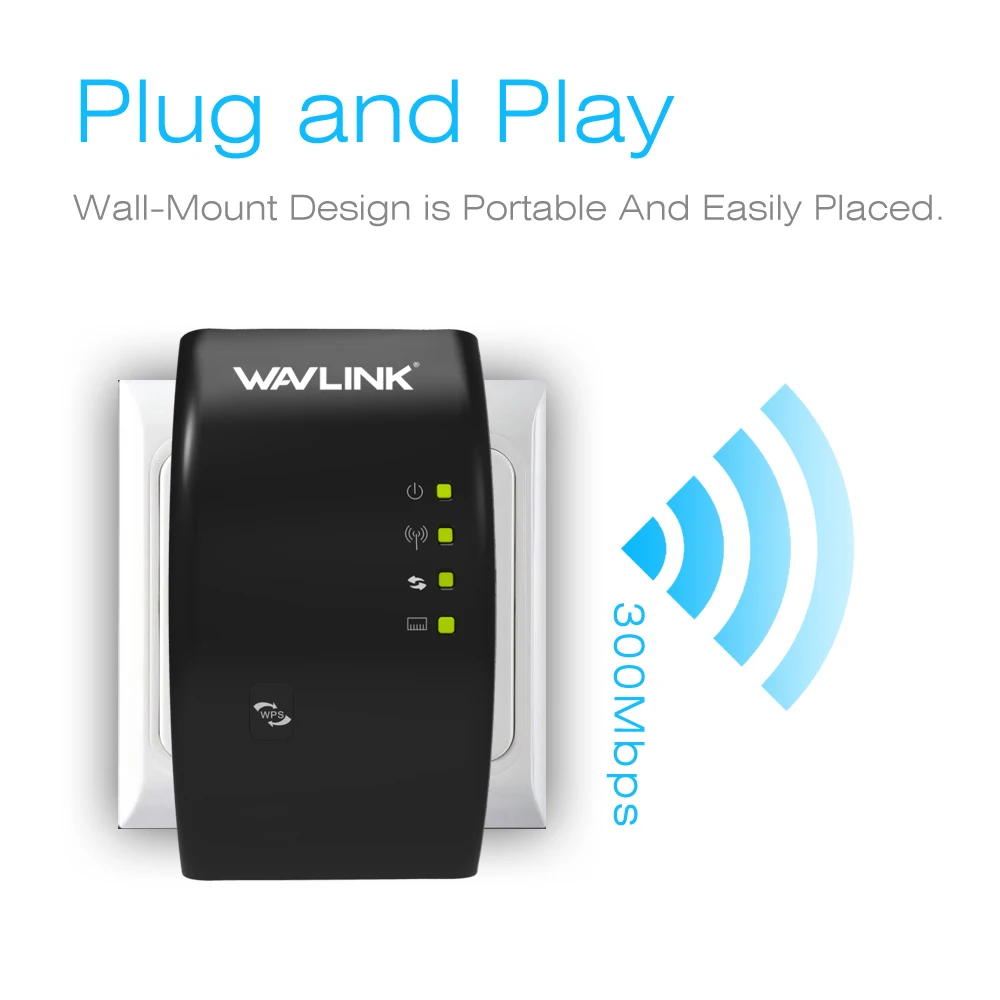 WAVLINK оригинальный Беспроводной Wi-Fi ретранслятор 300 Мбит/с Wi-Fi WLAN Range Extender Wi-Fi усилитель сигнала 802.11n/b/g WPS путешествия