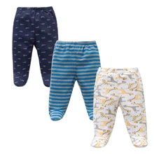 Footed 3 Pçs/lote Primavera Outono Calças Do Bebê 100% Algodão Do Bebê Meninos Meninas Roupas Unissex Casual Inferior PP Calças da Roupa Do Bebê Recém-nascido