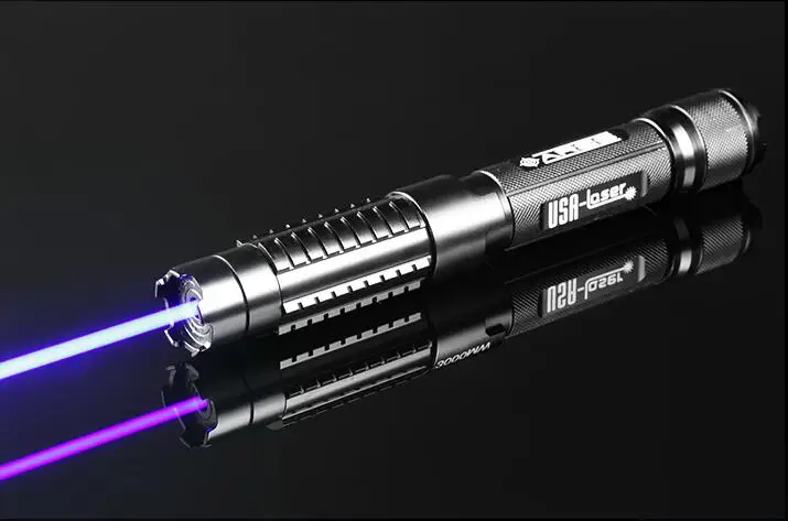 ¡Caliente! Alta Potencia 5000000 M 500 W punteros láser azul 450nm Lazer linterna quema partido/quemar cigarros luz/vela /Negro caza - 1