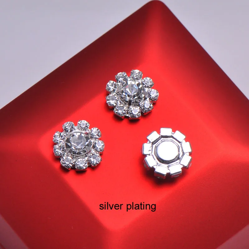 

(L0019-12mm) 50 pcs free shipping round rhinestone button,stuning products,silver or gold plating,flat back