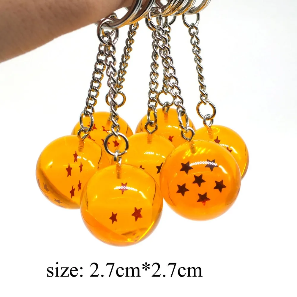 

Zoeber Dragon Ball Z Keychain Cartoon DBZ Child anime 2.7CM Crystal Ball 1-7 Stars cosplay ball Keyrings car bag key holder