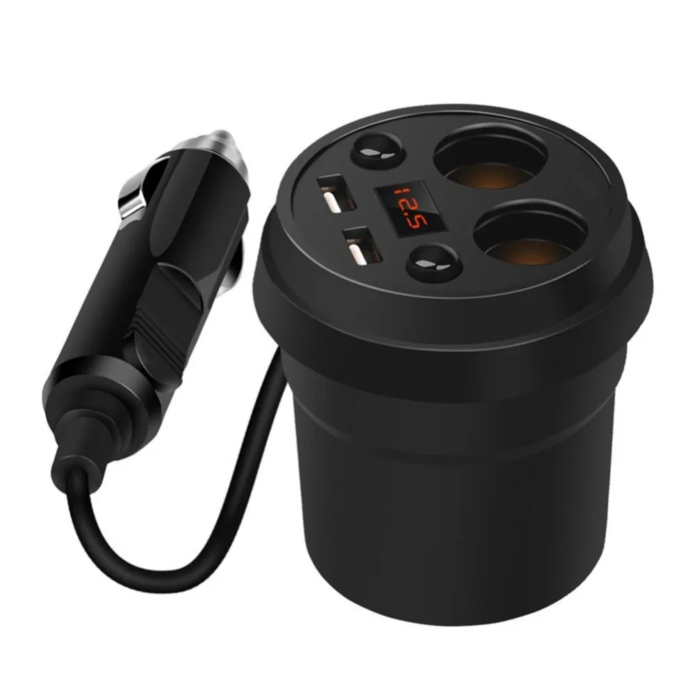 

Dual USB Car Charger 12V/24V Mobile phone Cup Car Charger LED Display 2-Socket Cigarette Lighter Adapter for BMW ford mondes