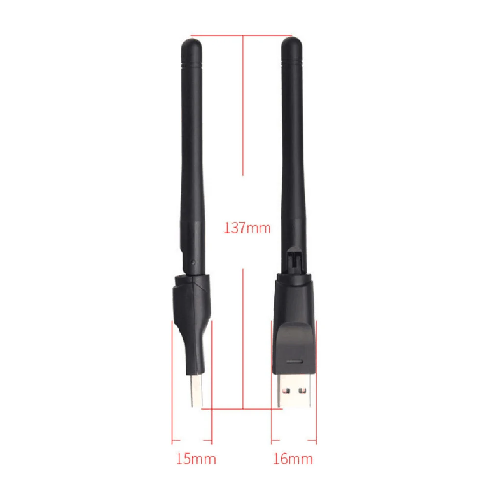 Беспроводной Mini-USB Wi-Fi 7601 2,4 ГГц Беспроводной 2dBi Вай-Фай адаптер для DVB-T2 и DVB-S2 ТВ-приемник с wifi антенна сеть LAN Карта