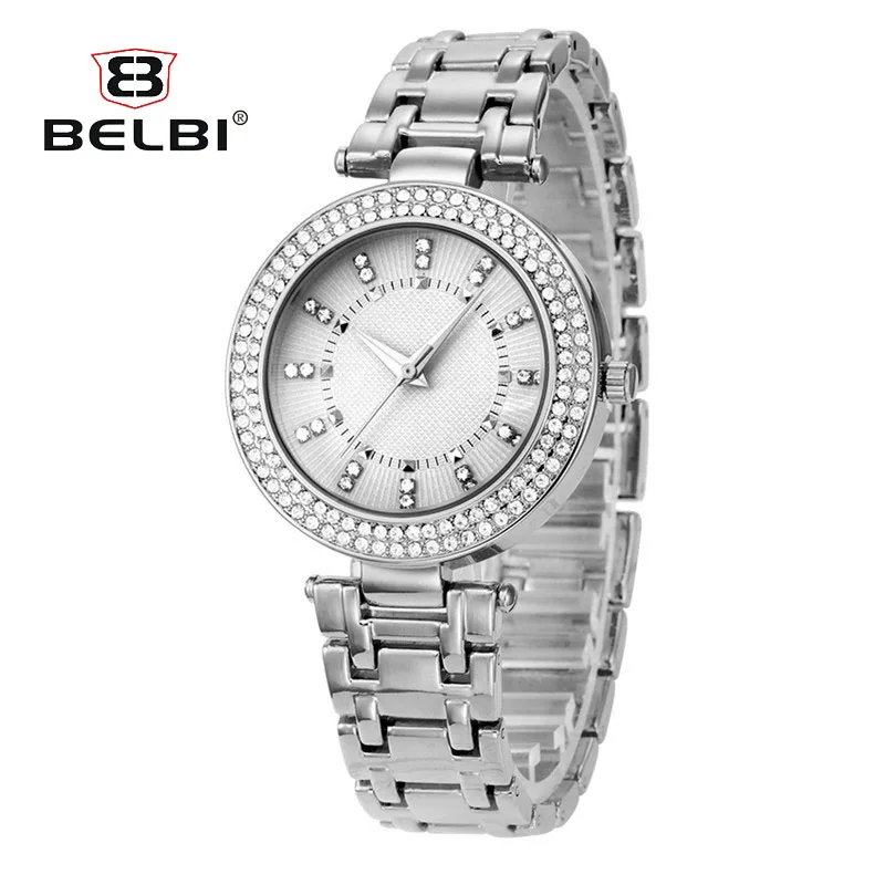

BELBI Women Watches Bracelet Watch Ladies With Crystal Steel Strip Quartz Ladies Watch Bayan Saatleri 2018