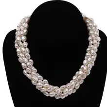 5 рядов женские ювелирные изделия 5x7 мм 9 мм 10 мм 12 мм белый барокко пресноводное жемчужное ожерелье высшее качество натуральный жемчуг высокое качество подарок