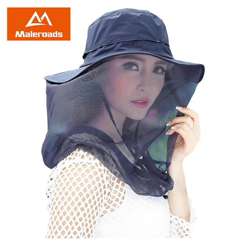 

Maleroads Anti-mosquito Mesh Fishing Cap Bucket Hat Bush Hats Wide Brim Sun Caps Outdoor Cap Hiking Camping Visor Hat Men Women