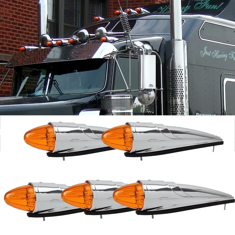 3Pcs 17 LED Amber Cab Marker Clearance Roof Running Top Light For