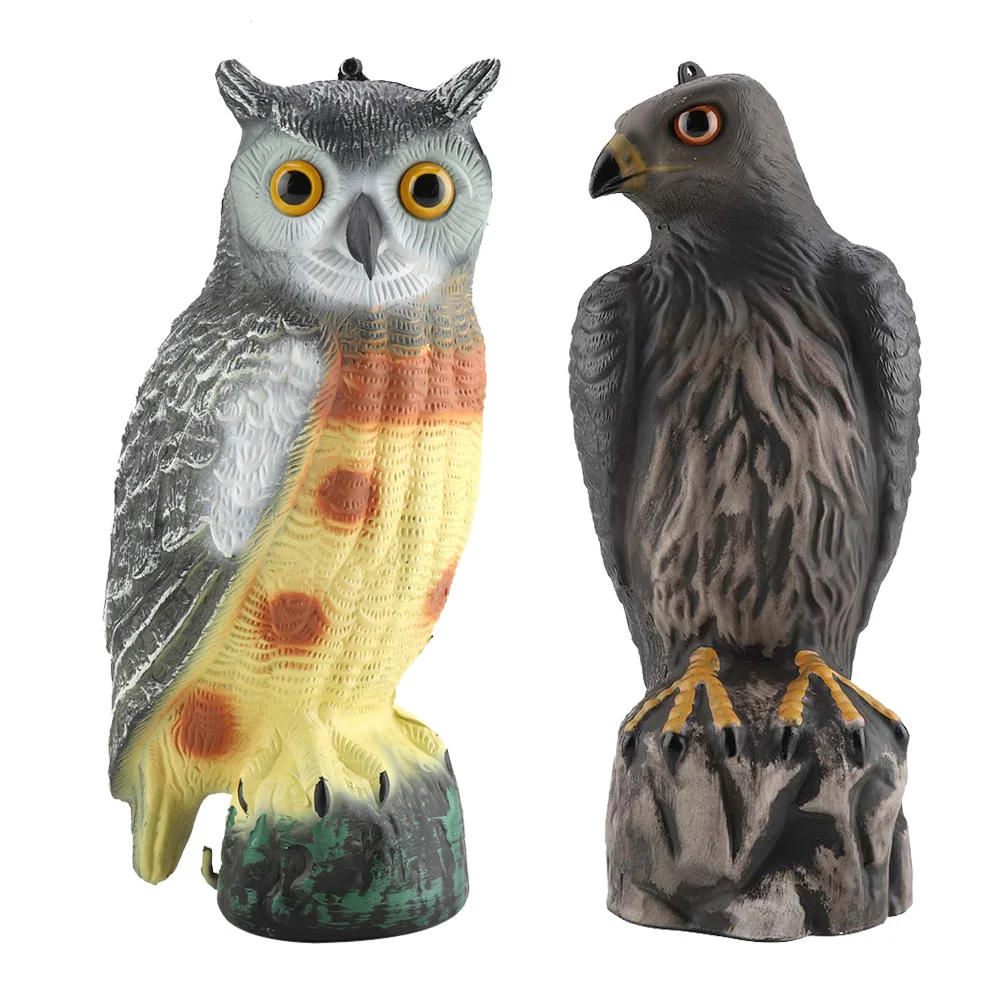 Prowler Owl Realistic Bird Scarer Rotating Head Owl Decoy Protection