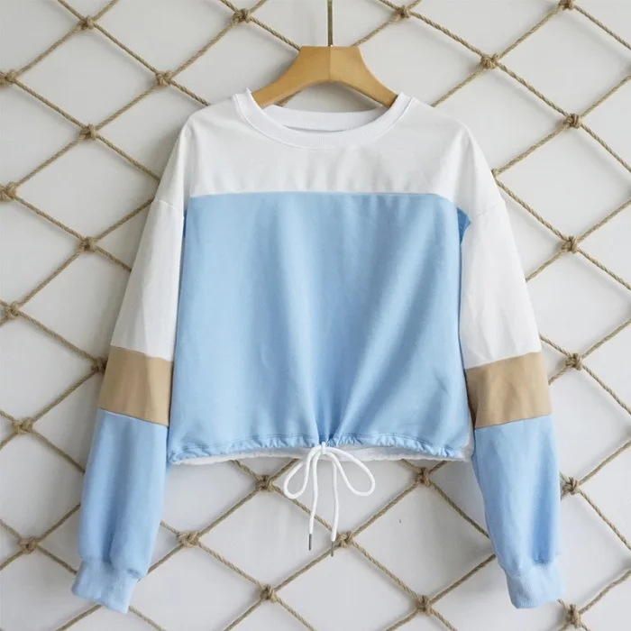 Fashion Sweatshirt Sweater Gray Personality Girl Cat Ears Umbilical Hoodie