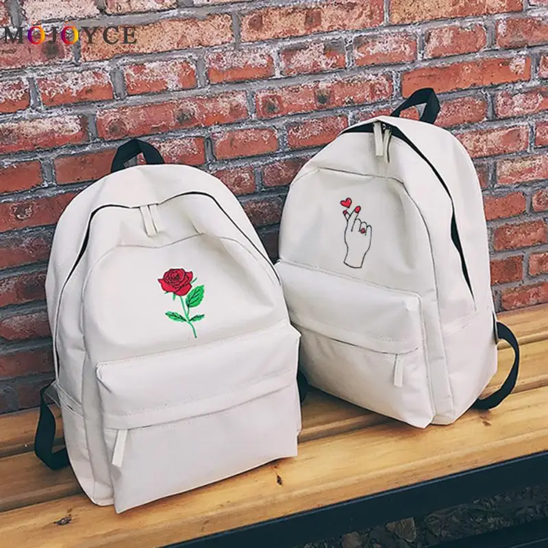Mochila mujer lona Rosa flor bordado estudiante adolescentes niñas escuela Mochila bolsa de viaje Mochila negra Mochila femenina Mochila mujer lona Rosa flor bordado estudiante adolescentes niñas escuela Mochila bolsa de viaje Mochila negra Mochila femenina