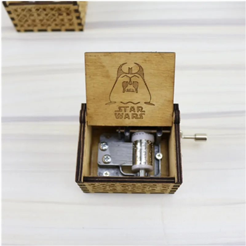 

[Jkela] Carved hand crank Wooden Music Box action figure Harry Potter Game of Thrones star wars Handmade Music Box Block Toys