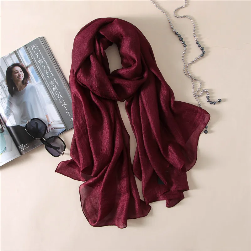 Ruicestai бренд летний женский шарф твердые мягкие шали женские шелковые шарфы пашмины бандана зимний шарф