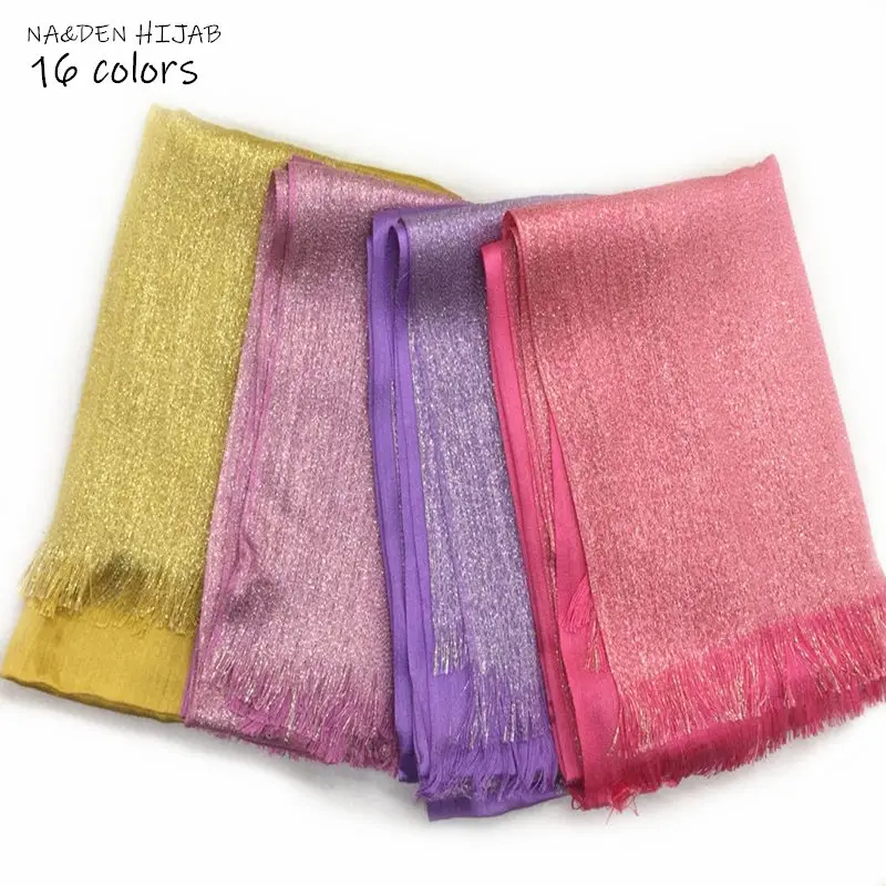 

Fashion Muslim women scarves plain shimmer shiny hijab Scarf Muslim hijab scarf solid shawls and women scarves shawl 10pcs/lot