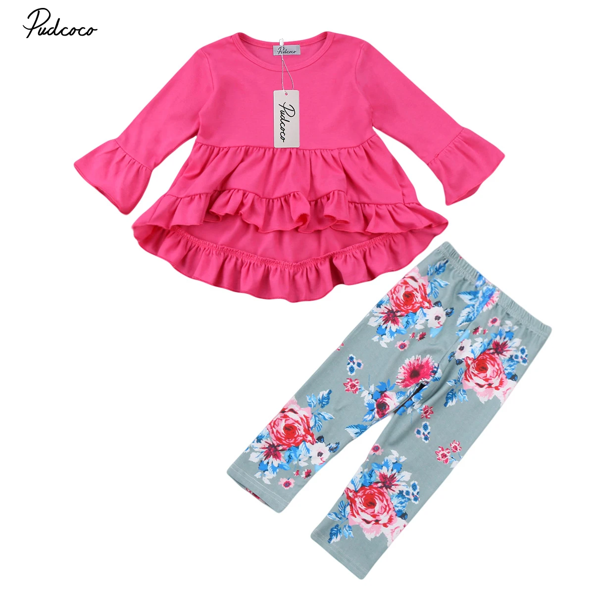 Flower Girls Clothing Toddler Kids Girls Long Flare Sleeve T shirt