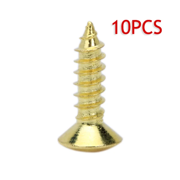 10 PCS Iron Gold Guitar Parts Pickguard Cover Plate Screws For Electric Guitar