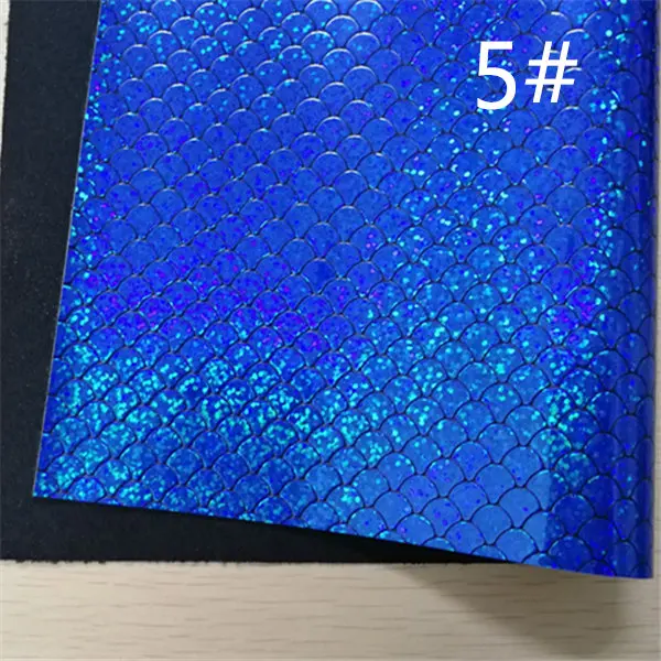 Free shipping 30x134cm hologram fish scale vinyl fabric synthetic