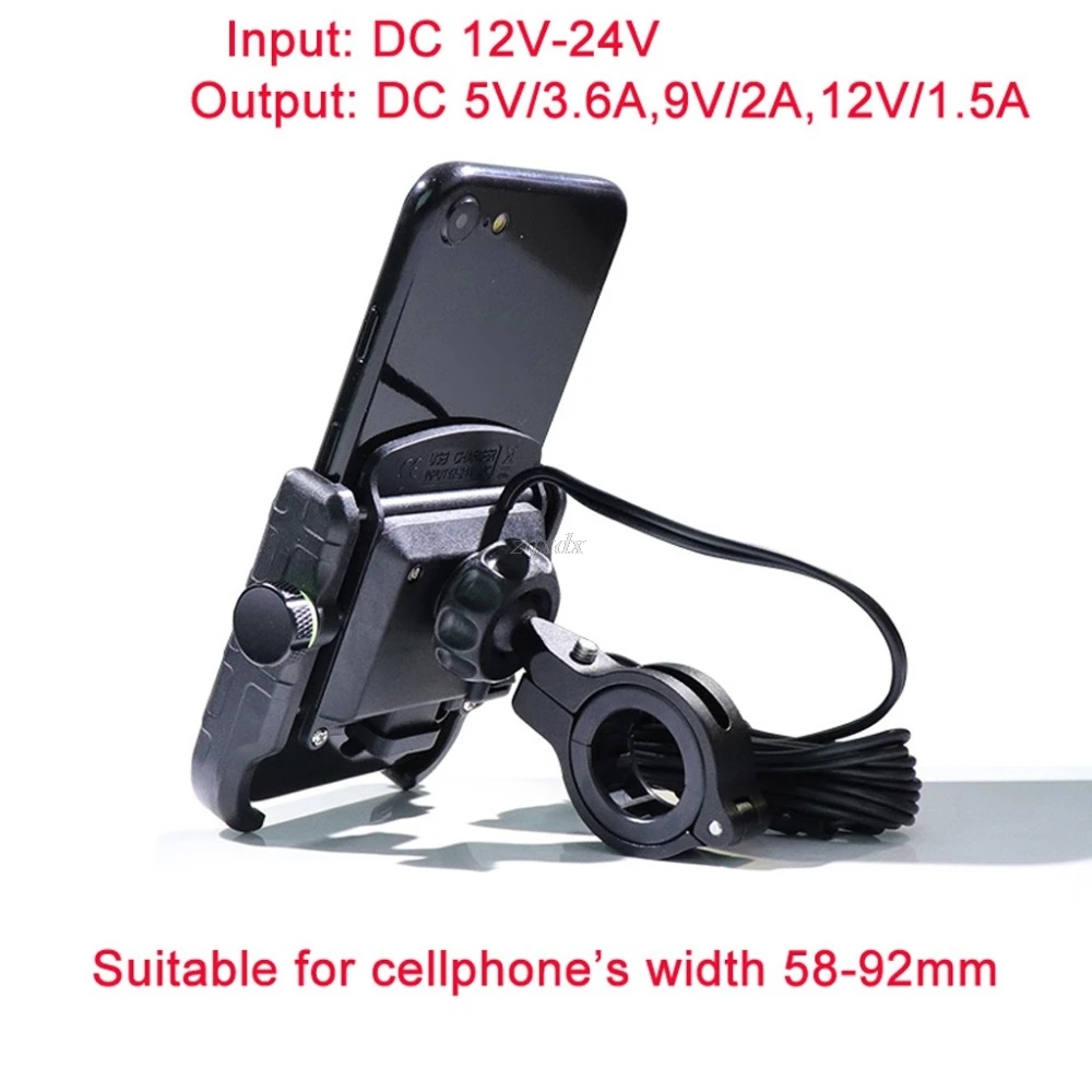 Мотоцикл 360 градусов Мотоцикл Руль Зеркало сотовый телефон держатель с QC 3,0 USB зарядное устройство для iPhone samsung Xiaomi телефон