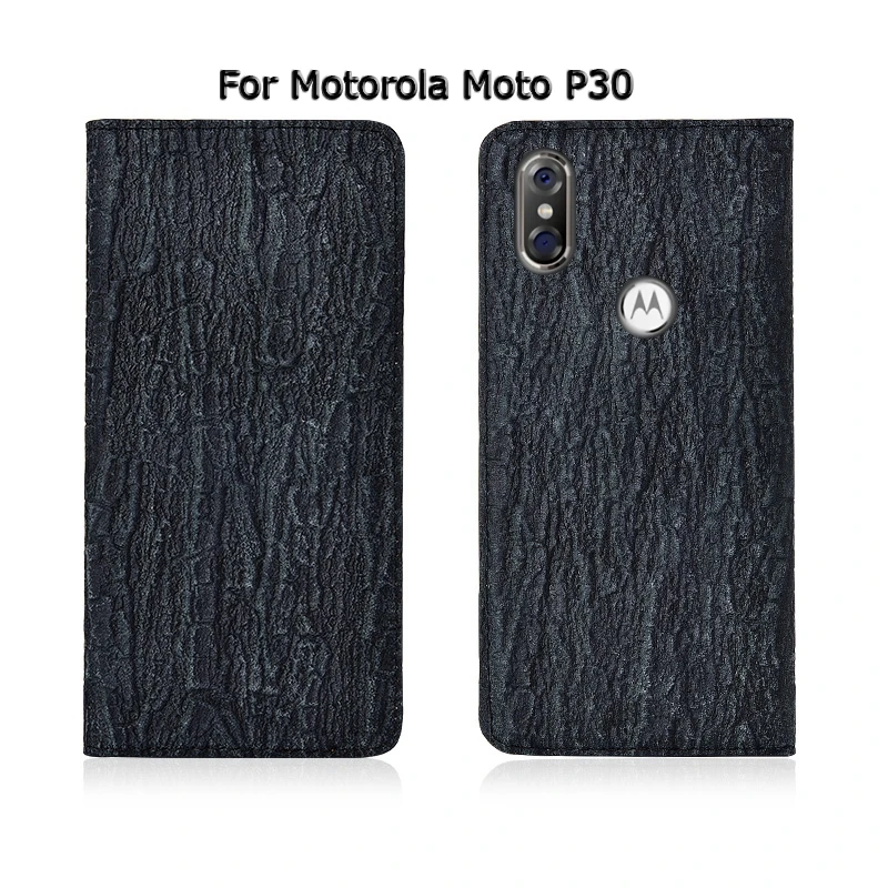 Дерево текстуры из натуральной кожи Магнитная чехол для телефона для Motorola Moto P30 Примечание играть флип чехол
