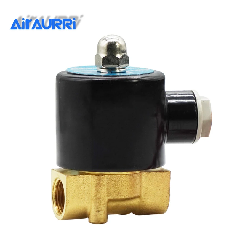

Normally Open Electric Solenoid Valve Water Air N/O 2 Way 1/4" AC 220V 2W025-08K Brass Body DC12V 24V AC110V 220V Brass Valve