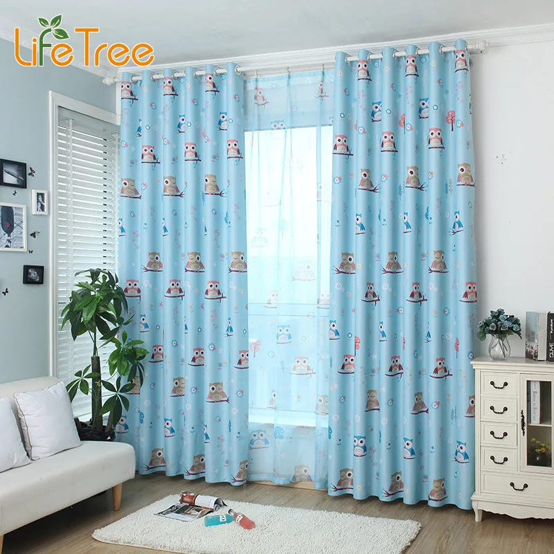 

Lovely Children Curtains For Boys Room Girl Bedroom Window Tulle Owl Printed Sheer Custom Made